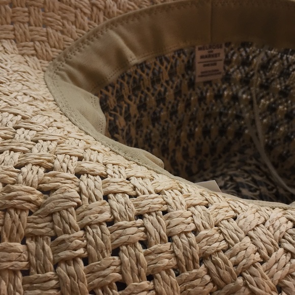 Melrose and Market Panama Pattern Fringe Straw Hat - Picture 3 of 8